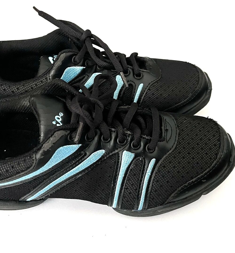Capezio Bolt Dansneaker DS30 Women's Black & Aqua Dance Shoe Sneaker Size 7